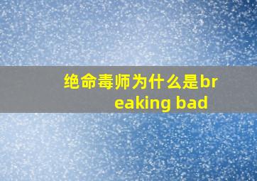 绝命毒师为什么是breaking bad